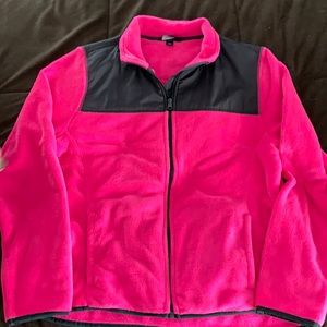 Women’s hot pink and black full zip sweatshirt